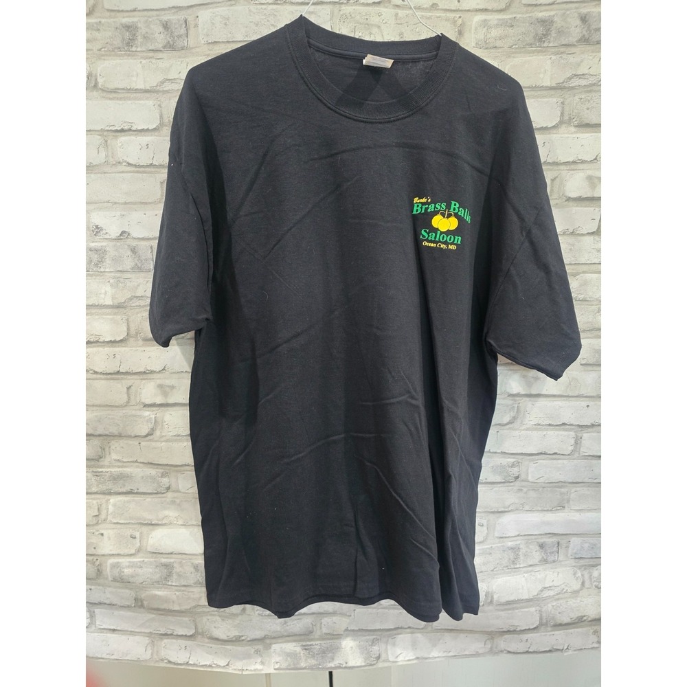 Vintage 90s Brass Balls Saloon T-shirt Size‎ XL Ocean City Biker NWOT Cotton